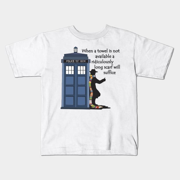 the Hitchhiking Doctor Kids T-Shirt by DMBarnham